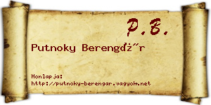 Putnoky Berengár névjegykártya